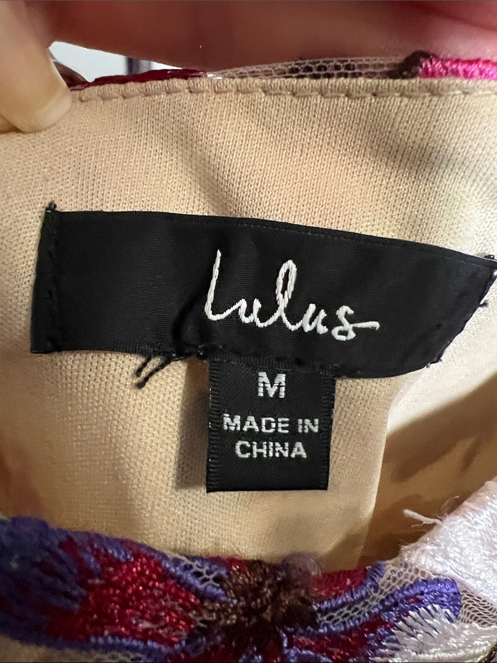 Lulu's Embroidered Floral Mini Dress size Medium - Picture 5 of 6
